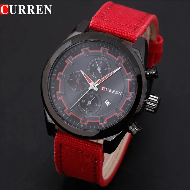 CURREN 8196 Роскошные Мода Повседневная Мужчины Часы Календарь Спортивные Часы Кварцевые Мужские Наручные Часы
