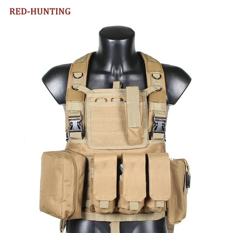 

USMC Tactical Combat Molle RRV Chest Vest Rig Paintball Harness Airsoft Vest Rifle Magazin Pouch Multicam