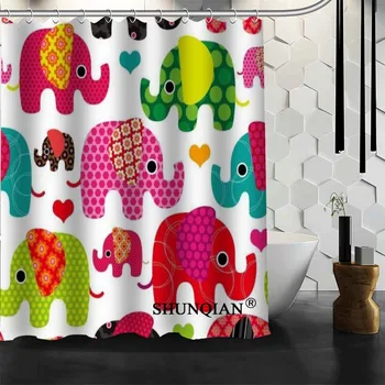 

New Custom Elephant Shower Curtains Polyester Bathroom Waterproof Bath Curtain Size 150X180cm165X200cm180X200cm