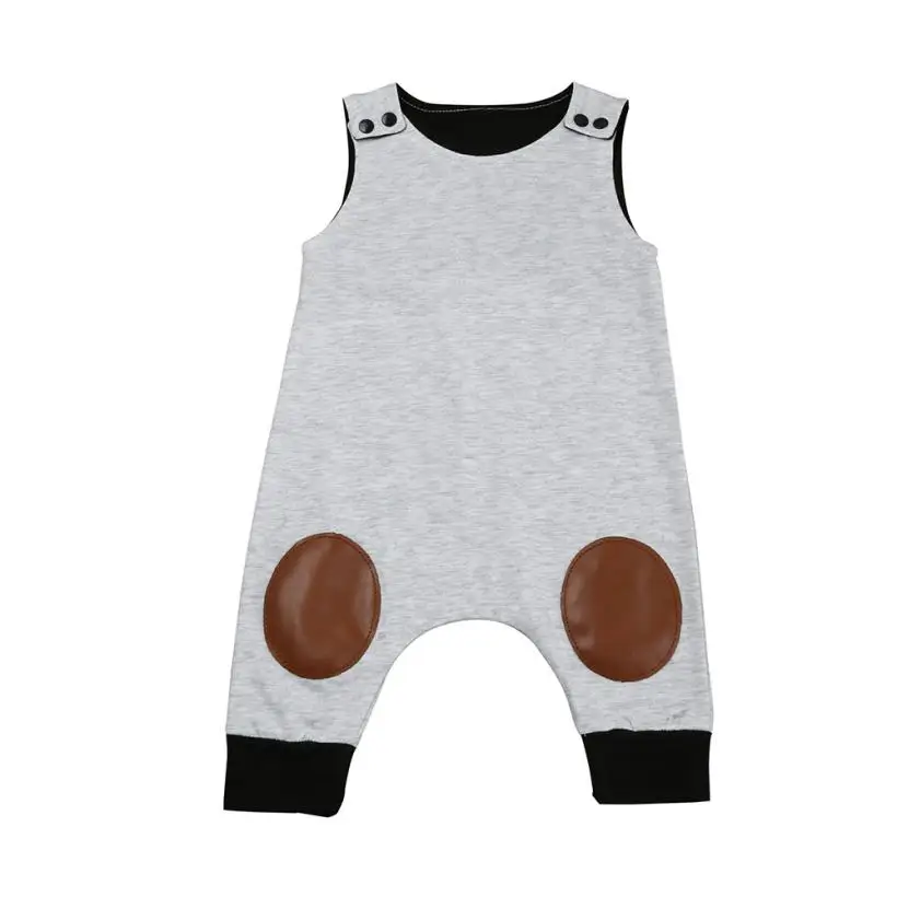 

Wholesale Newborn Infantil Infant Baby Boys Girls Sleeveless Jumpsuit Bear Romper Cute fashion Regular Cotton baby clothes Gray