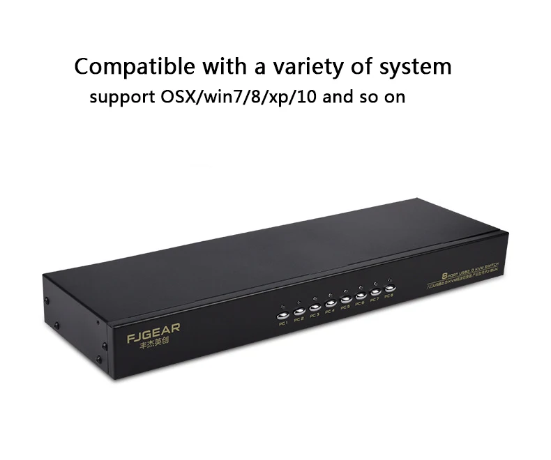 8 портов KVM переключатель VGA Manuale USB Keypress con проводной пульт дистанционного управления ПК Selettore на 8 PZ 1 монитор FJ-8UK