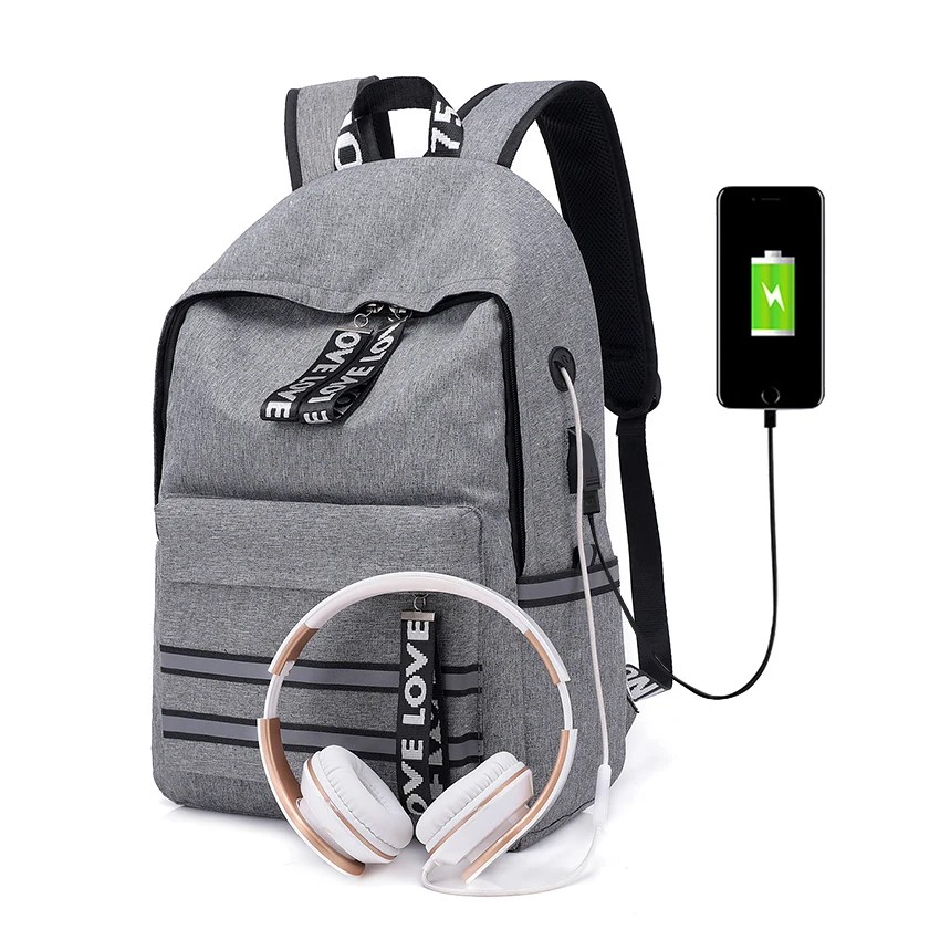 

YOTEYIANO School Bag Unisex Simple Style Laptop Backpack Multifunctional Canvas College Travel Satchel Student Rucksack