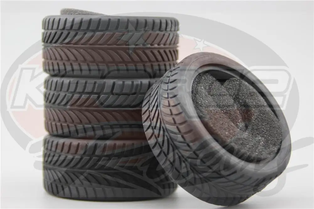 Pneumatici per Auto RC, Pneumatici per Auto da Corsa RC 4 Pezzi Set 1:10 Racing off Road Pneumatici in Gomma Cerchioni Compatibili con Pneumatici per Auto RC con HSP RedcatTamiya