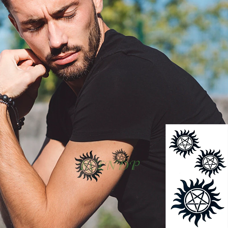 

Waterproof Temporary Tattoo Sticker Supernatural Fake Tatto Flash Tatoo Tatouage Wrist Foot Hand For Men Girl Women
