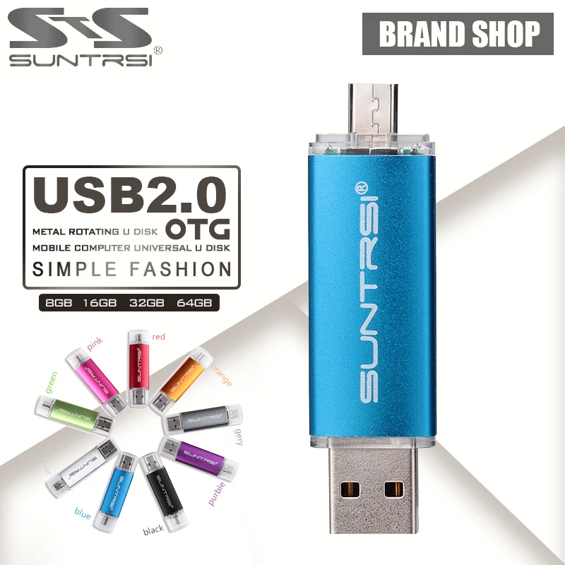 Suntrsi USB OTG флеш-накопитель 128 Гб 64 32 16 карта памяти высокоскоростная Флешка внешняя