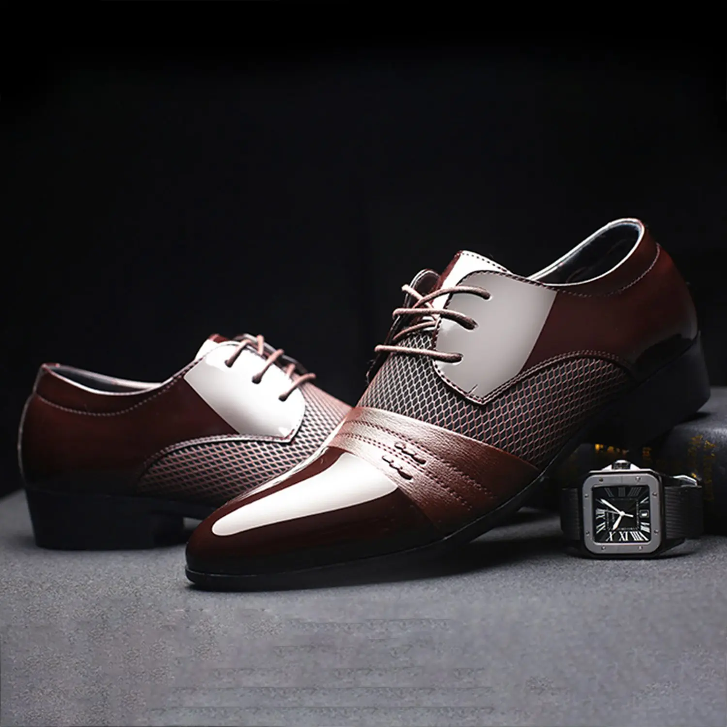 DCOS Classical Fashion Wedding Flats Shoes Men Dress Luxury Men'S Business Oxfords Casual Shoe Black / Brown Leather Derby Sho DCOS Classical Fashion Wedding Flats Shoes Men Dress Luxury Men'S Business Oxfords Casual Shoe Black / Brown Leather Derby Sho