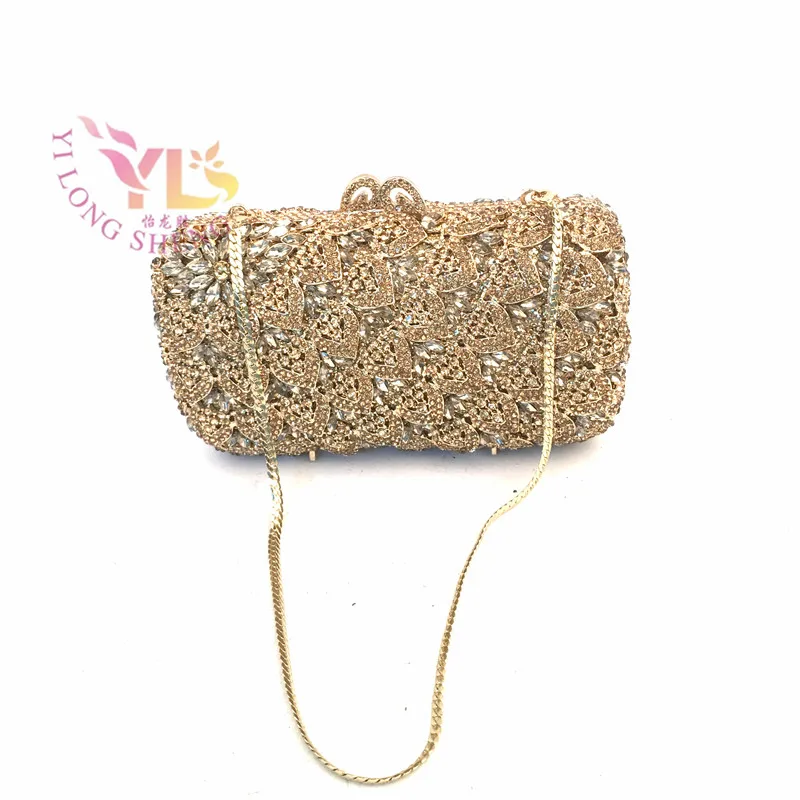

Luxury Crystal Women Clutch 2017 Rhinestone Crystal Luxury Evening Bag Bridal Vintage Clutch Evening Bags Women Flower YLS-F52