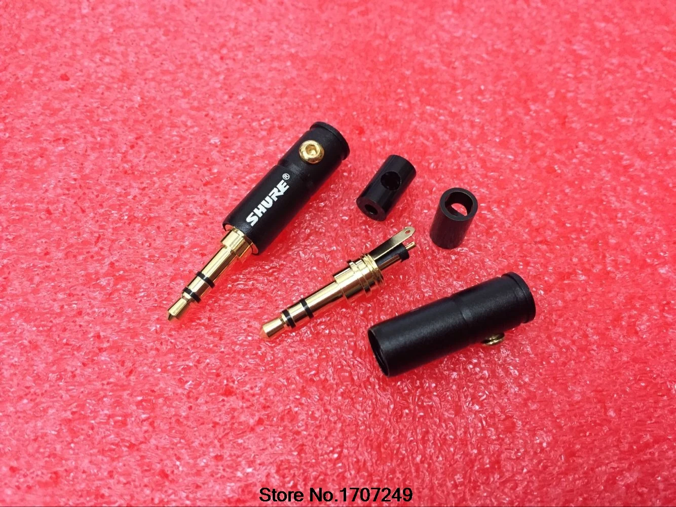 

Free Shipping 10pcs free shipping 3.5mm 3 pole gold-plated plug Stereo connector for Shure
