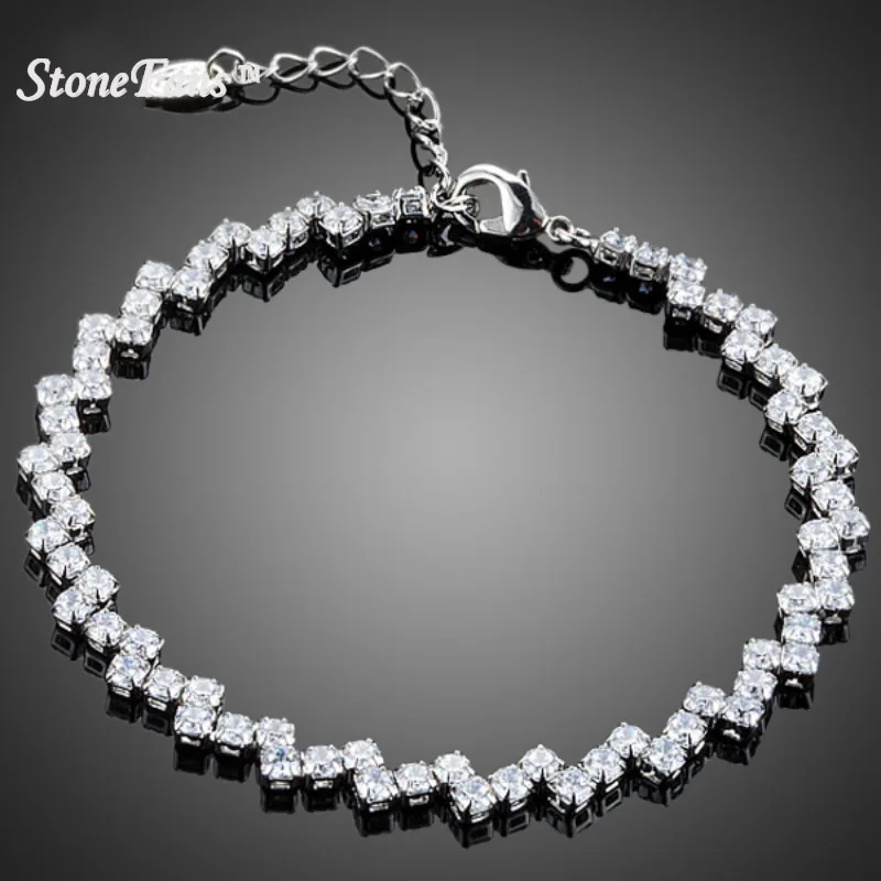 

StoneFans Luxurious Party Jewelry With 72pcs Top Grade Cubic Zirconia Tennis Bracelet Rhinestone Bracelet Wedding Women Jewelry