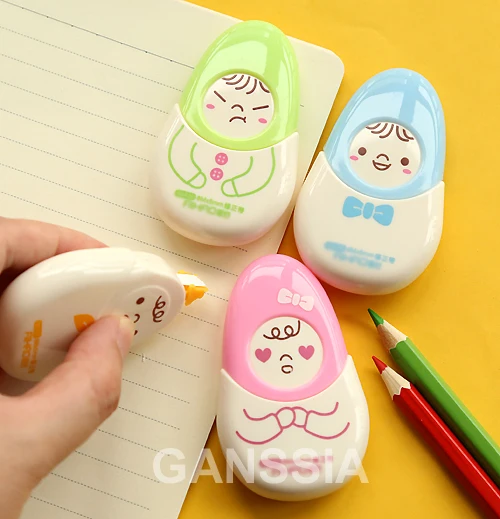 1pc/lot Cute doll correction tape Funny expression corrective tapes