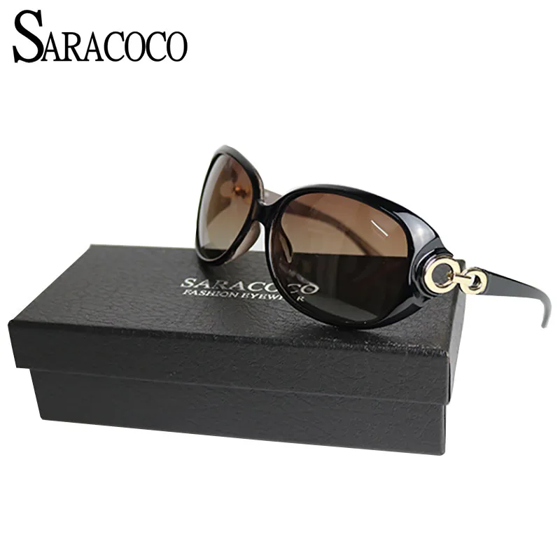 SARACOCO Vintage Polarzed Sunglasses Wanita 2018 Retro Ladies Sunglasses Brand Designer Driving Glasses Polarized Oculos R'808