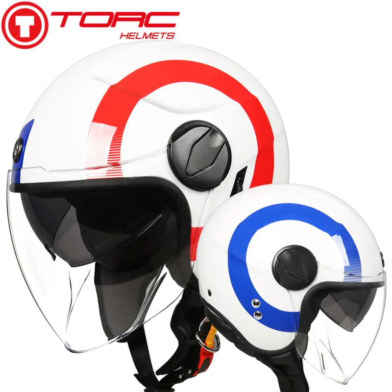 TORC T595 реактивный шлем moto rcycle открытый шлем Ретро персонализированный мото rbike двойной козырек шлем capacete moto шлем DOT