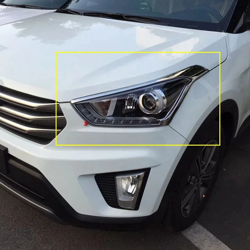 Налобный фонарь для Hyundai Creta IX25 2015 2016 2017 ABS хромированный налобный защитный 2