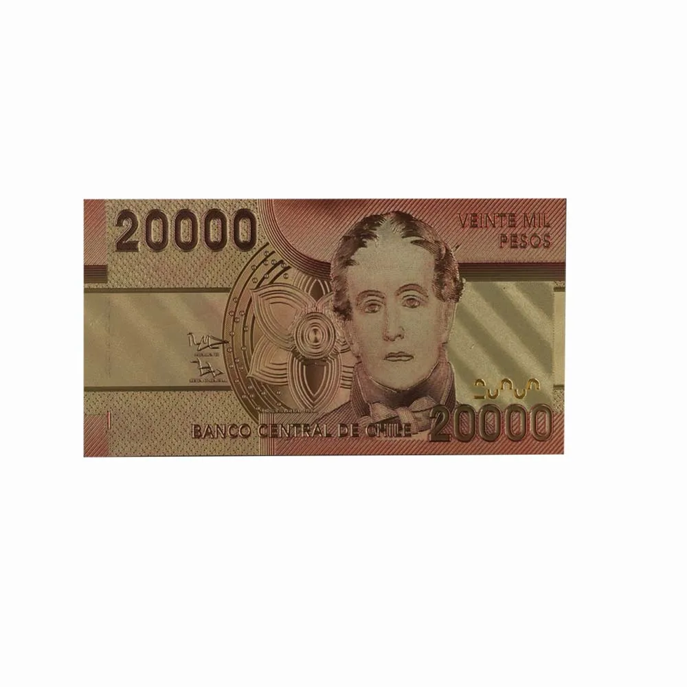 Бумажные деньги Чили золотые банкноты Золотая фольга 20000 купюр Примечание золото банкноты коллекция домашний Декор Поддельные деньги дропшиппинг
