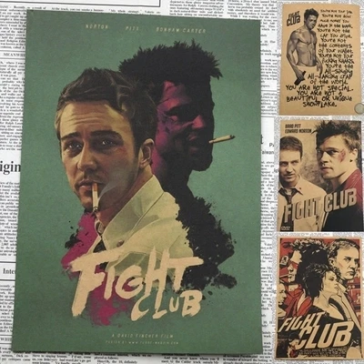 Vintage Paper Retro font b anime b font poster Fight club Poster Brad Pitt Posters cudi