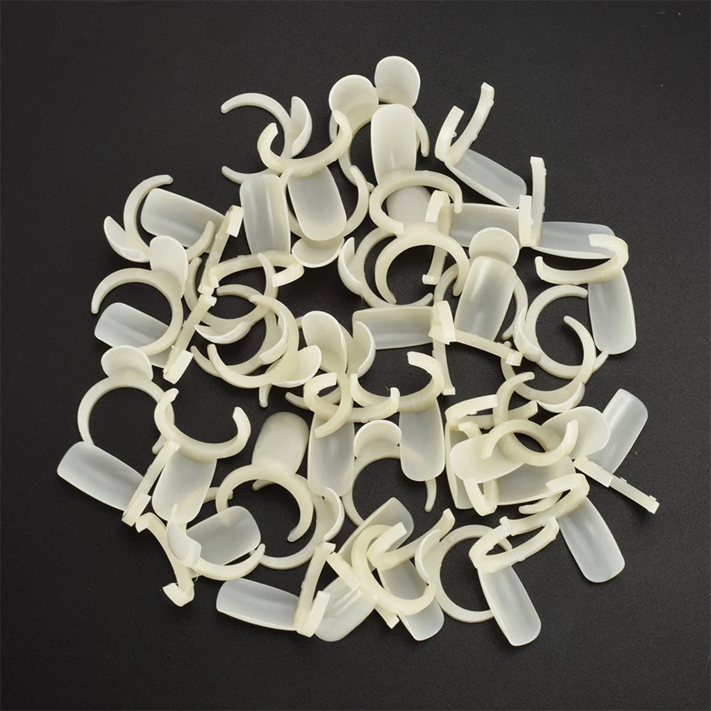 100Pcs Natural Color Display Ring for False Nail Art Polish UV Gel Tips Tool  Nail Art Color Pops Display Card