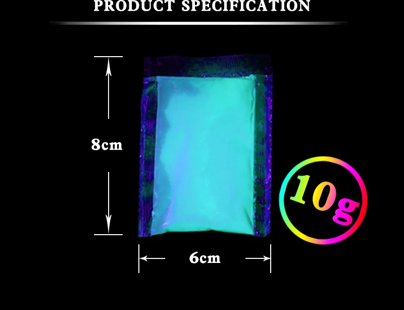 10 г в упаковке бирюзовый цвет светящаяся краска фосфоресцирующий Флуоресцентный порошок DIY вечерние креативные Светящиеся в темноте украшения для дома