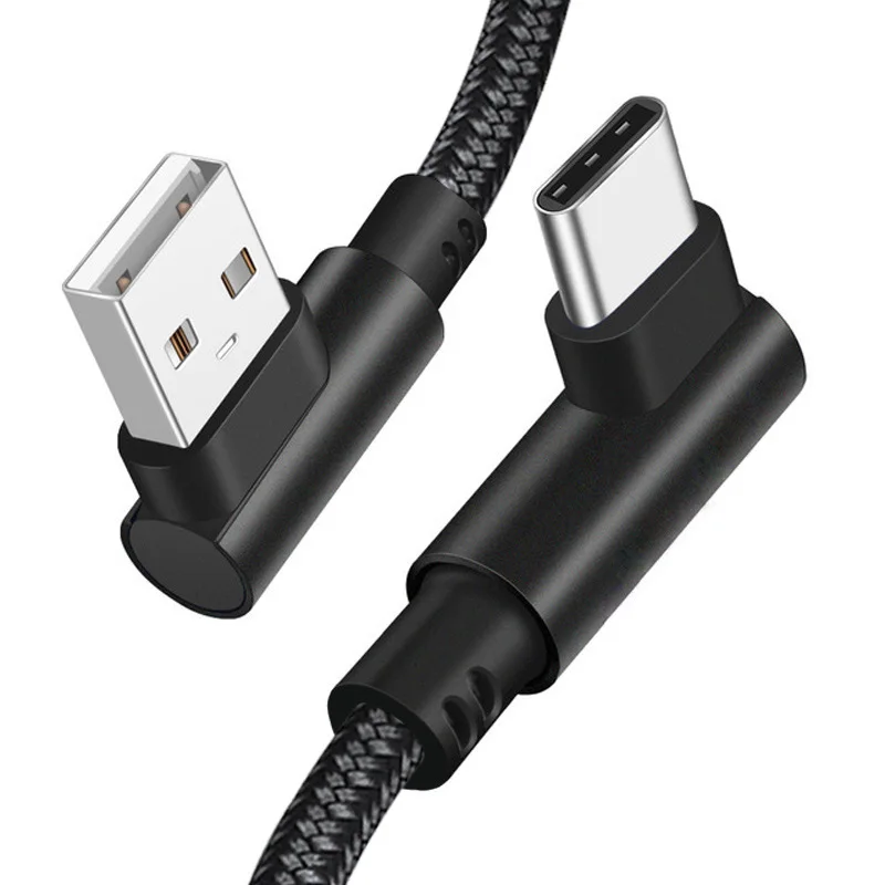 المصغّر Usb زاوية الحق Usb C كابل 90 درجة سريع شحن نوع C وصلة كابل نوع-c الهاتف كابل كابل نقل بيانات ل سامسونج غالاكسي S10