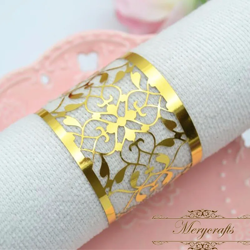 Unique high quality flower leave theme wedding laser cut napkin rings