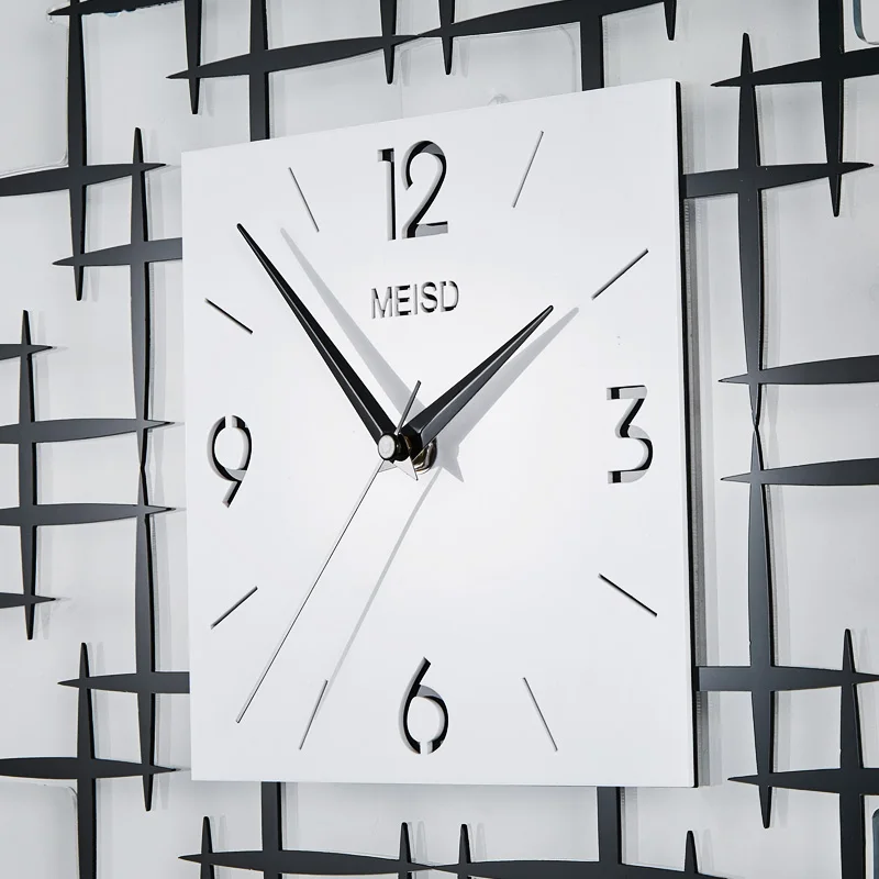 Акрил большие настенные часы современный дизайн 16 дюймов 3D наклейки на стену ультра-тихий кварцевые висит черные часы Гостиная