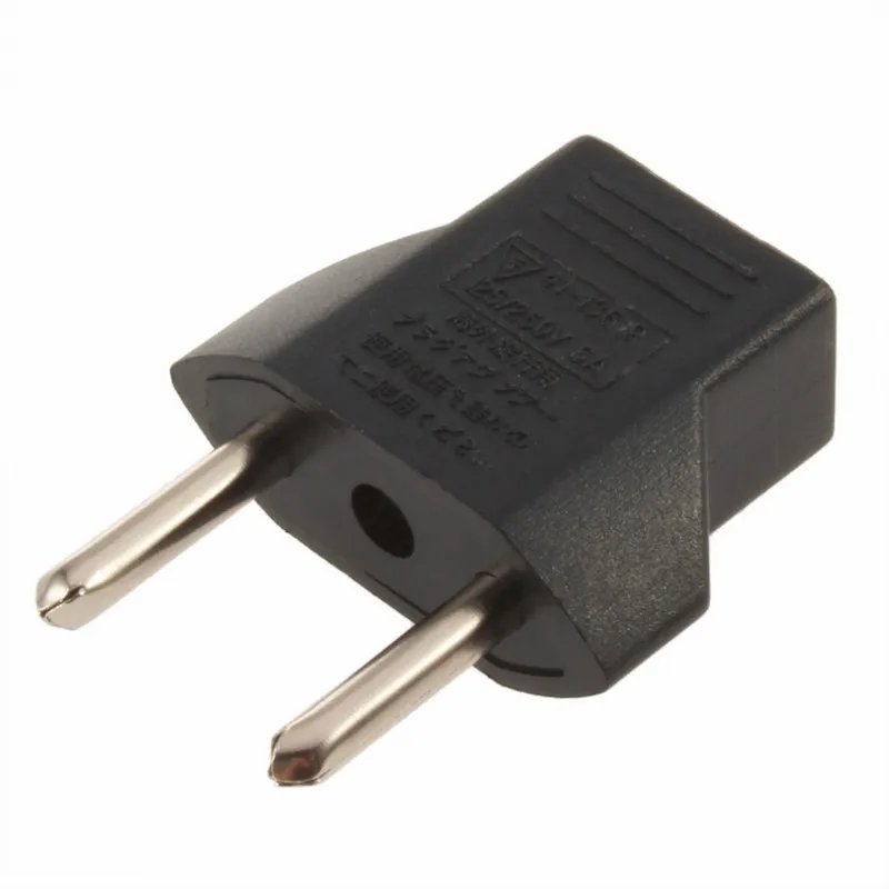 

2Pcs EU Adapter Plug US 2 Flat pin to EU 2 round pin Plug socket AC 2.5V~250V 6A Euro Travel Converter Mobile Phone Accessories