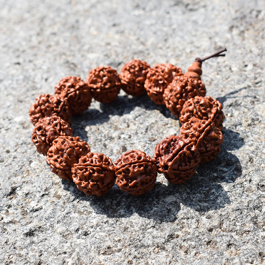 Rudraksha seed beads beaded bracelet Rudraksha wish Nirvana Quartz Rudraksh  jewelry stretch bracelet 5 mukhi 5 faced bracelet for men women