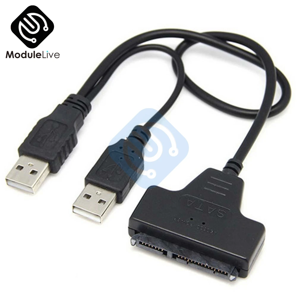 

USB 3.0 SATA 7+15Pin to USB 2.0 Adapter Cable For 2.5 HDD Laptop Hard Disk Drive