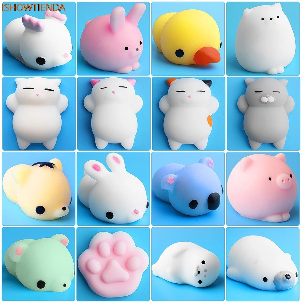 

16PCS Cute Mochi Squishy Cat Squeeze Toy Healing Fun Kids Kawaii Stress Decor Cute Stress Relief Squishy Drop Shipping