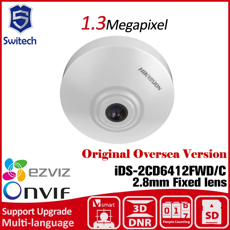 English version IDS-2CD6412FWD/C PEOPLE COUNTING 1.3MP Intelligent Network cctv Camera real-time people entering/exiting data