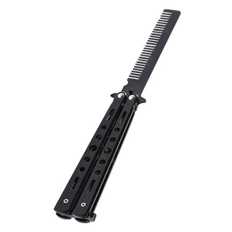Professional Stainless Steel Black Practice Balisong Comb Trainer