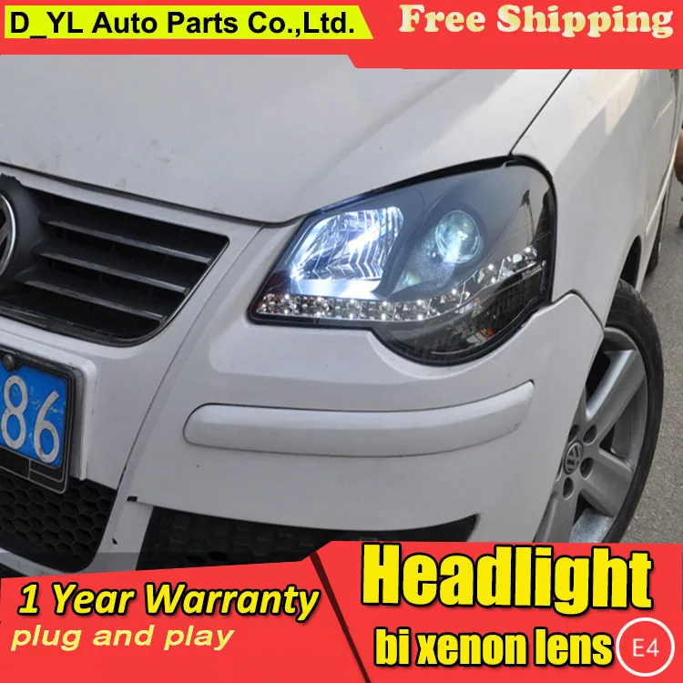 D_YL Car Styling for VW Polo Headlights 2008 2009 Polo LED Headlight