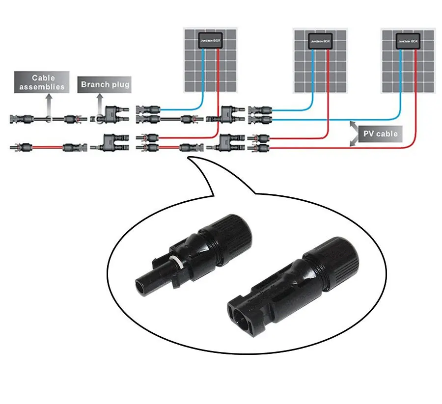 50 пар MC4 разъем мужской и женский Солнечный коннектор PV коннекторы солнечной панели IP67 1000Vdc для солнечной кабель 2.5mm2 4mm2 6mm2
