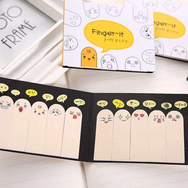 

Free Shipping Creative Kawaii Finger Paper Sticky Memo Pad Cute Cartoon Animal Post It Note School Supplies Novelty Stationery