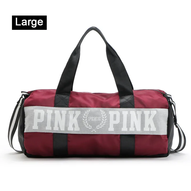 Pink/gray/black Women Men Gym Bag Fitness Shoulder Gird Strip Travel Bag Outdoor Yoga Bag With Shoes Storage Sac De Sport - Цвет: Red wine Large