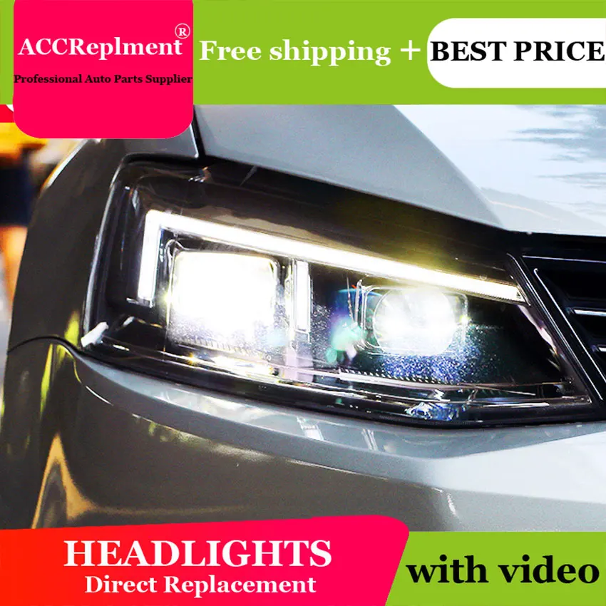 Car Styling for VW Passat Headlights 2012 2018 LED Headlight Lens