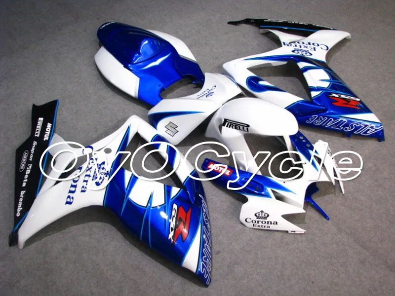 

For 06-07 Suzuki GSXR600 GSXR750 K6 K7 GSXR 600 750 Injection Motorcycle ABS Fairing Bodywork Kit 2006 2007 White Blue