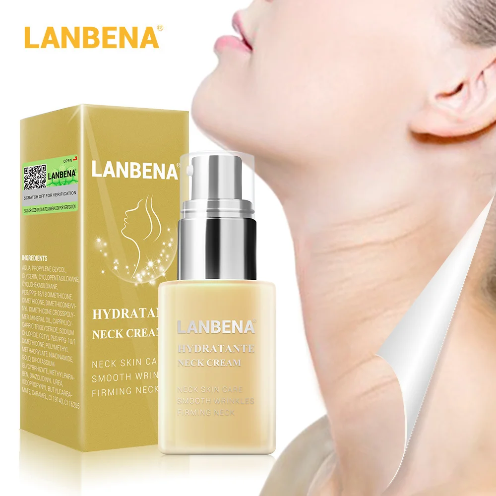 Lanbena crema hidratante para el cuello Reafirmante Reduce líneas finas máscara para el cuello antiarrugas para aliviar la salud y el cuidado de la piel de la belleza