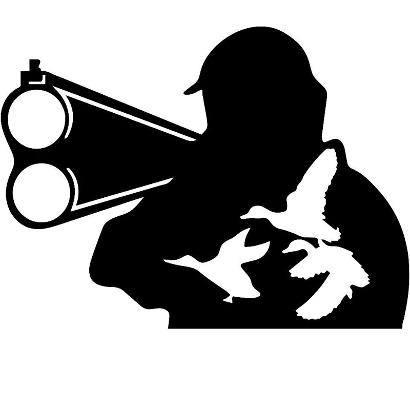 

15.5cm*11.5cm Hunter Wild Duck Hunting Car Decals Vinyl Stickers Fashion Car-Styling Black/Silver