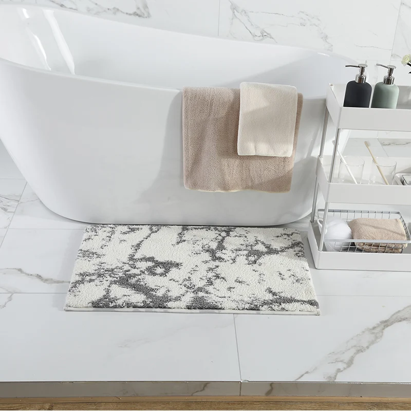 Серый белый простой ворсистый коврик плюшевая машина ручная стирка вакуумный коврик нескользящий кухонный Придверный коврик ковер большой короткий Туалет Каса