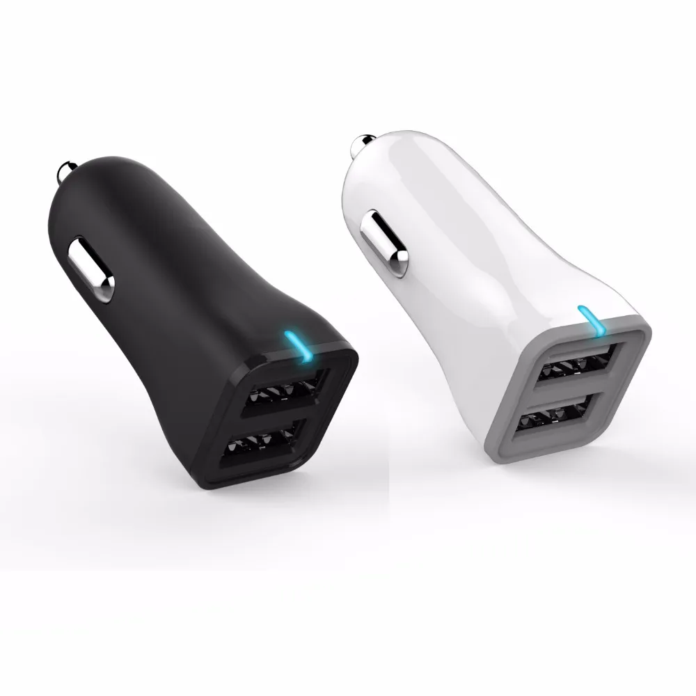 100pcs/lot Dual USB Car Charger Adapter Universal Smart Auto 2.4A Fast