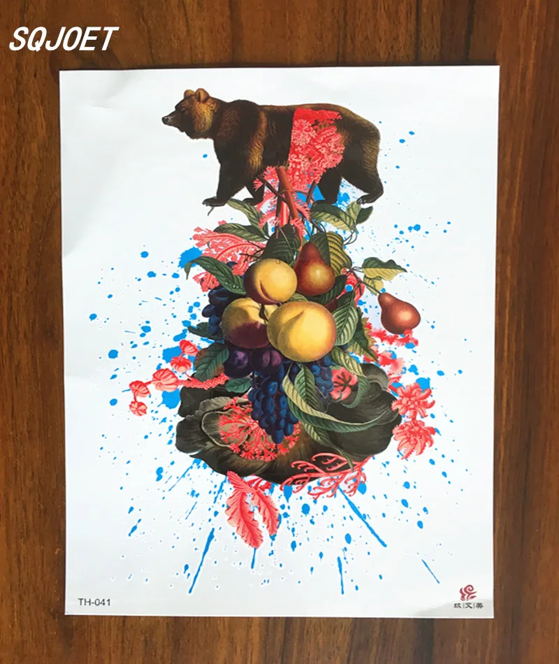 

Hot fashion temporary tattoo 3d art cute bear disposable tattoo sticker.
