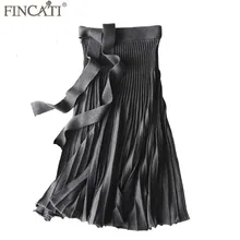 Женская юбка, весенняя, новая, модная, кашемировая, Смешанная, линия, высокая талия, с поясом, полосатая, Вязанная, плиссированная, миди, юбки