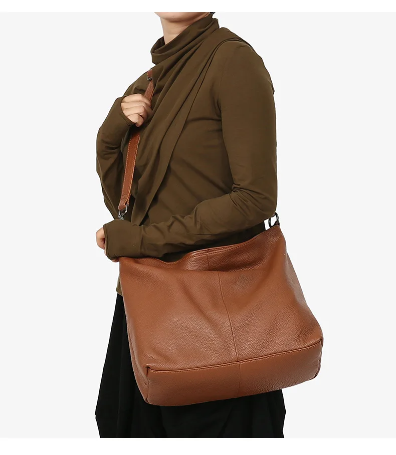 Бренд, винтажная женская сумка из натуральной кожи, женская сумка-хобо из коровьей кожи, Большая вместительная Женская Ретро Повседневная сумка на плечо