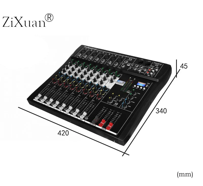 Профессиональный 8-ми канальный аудио смеситель для выступлений на сцене микрофон конференции микшерная консоль с включающим в себя гарнитуру блютус и флеш-накопитель USB MP3 плеер