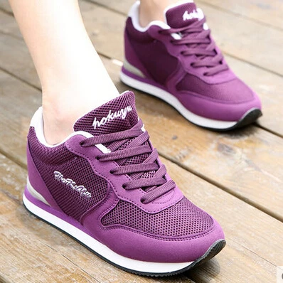 Женская уличная спортивная обувь для бега, увеличивающая рост; женская обувь для бега на скрытой платформе; Брендовые женские кроссовки - Цвет: running shoes 254h b