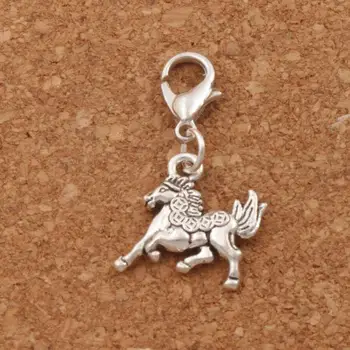 

100pcs Coin Horse Clasp European Lobster Trigger Clip On Charm Beads 14x27.5mm C075