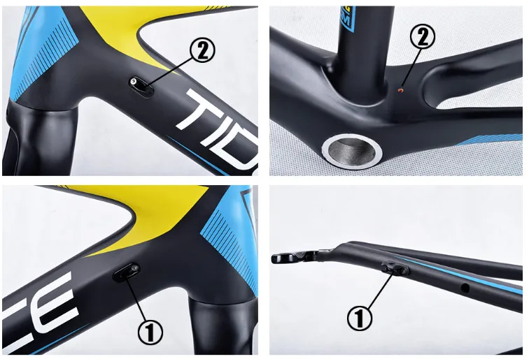 Flash Deal 2017-2018 Tideace aero Cadre Route Frameset Made in China Carbon Fiber Road Bike Frame Bicycle Frame 50/53/55cm 20