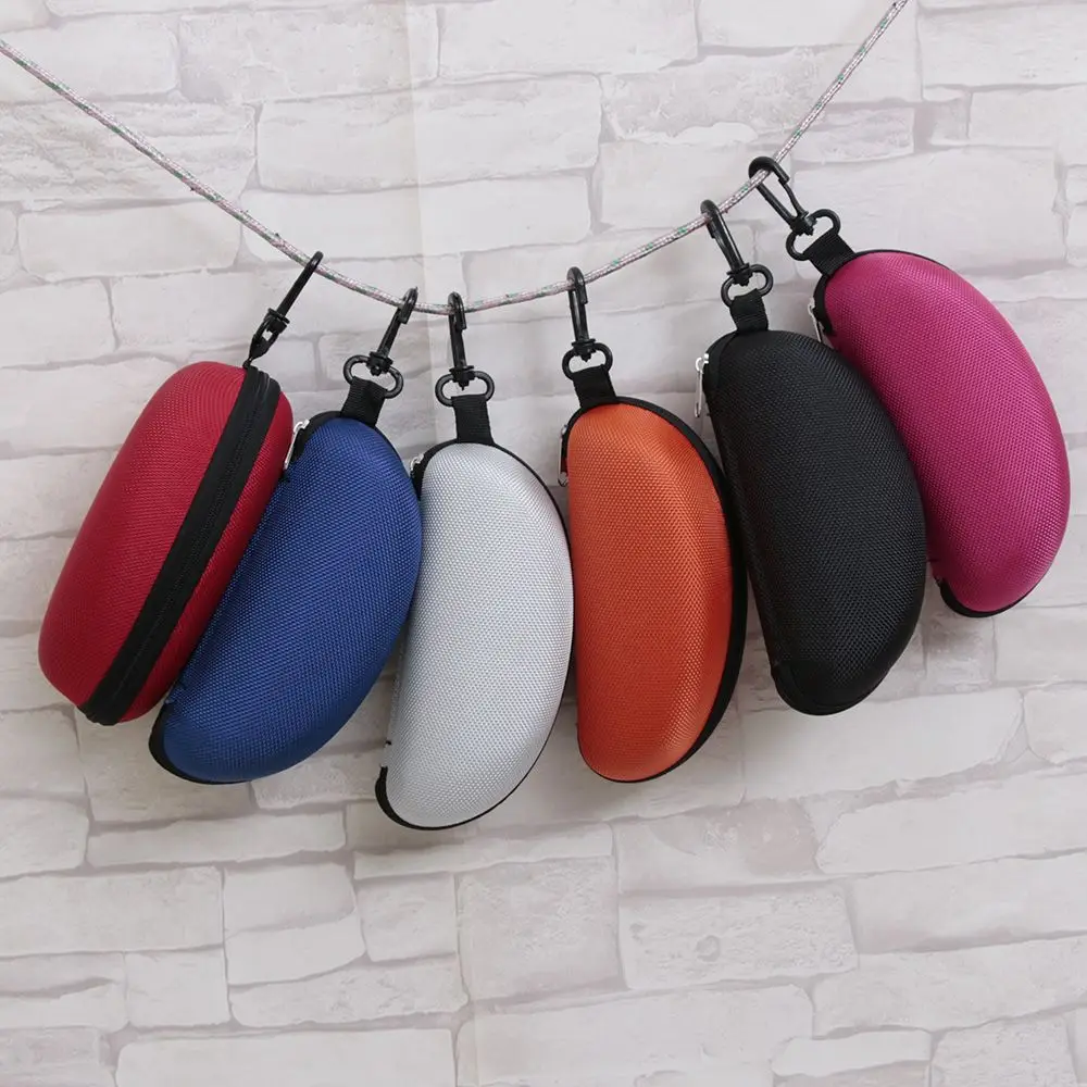 

1 PC Portable Zipper Eye Glasses Clam Shell Sunglasses Hard Case Protector Box Eyeglasses Protection Storage Holder Bag Travel