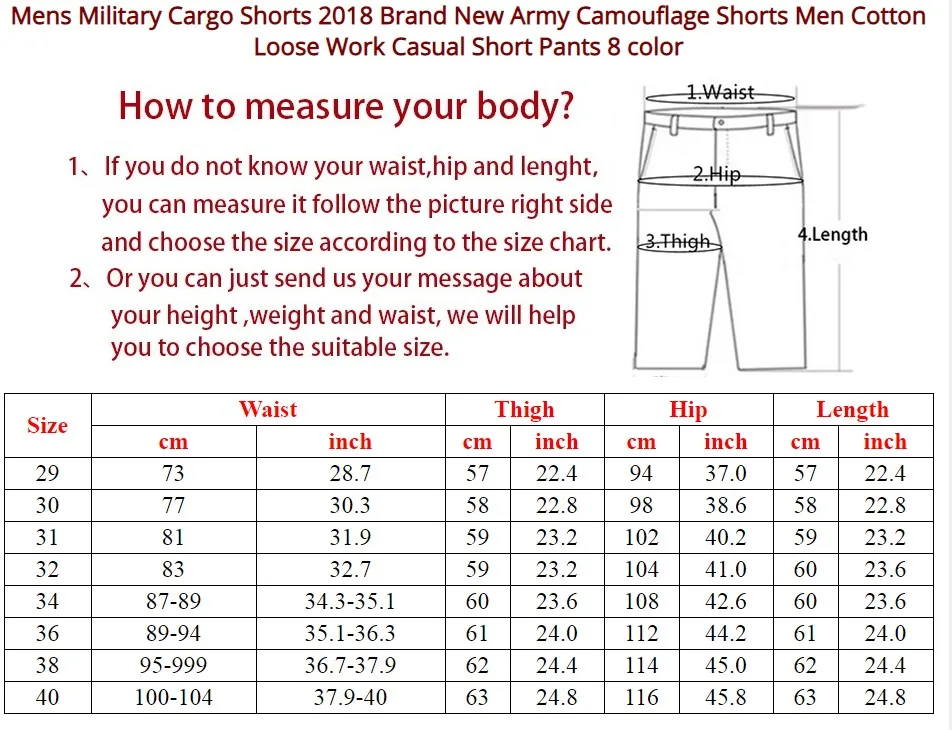  Mens Military Cargo Shorts 2019 Brand New Army Camouflage Tactical Shorts Men Cotton Loose Work Cas