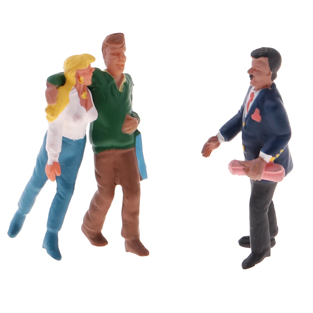 1/87 People Passenger Ation Figure Models Painted HO OO for RR Railroad Street Park Scenery Diorama Architecture